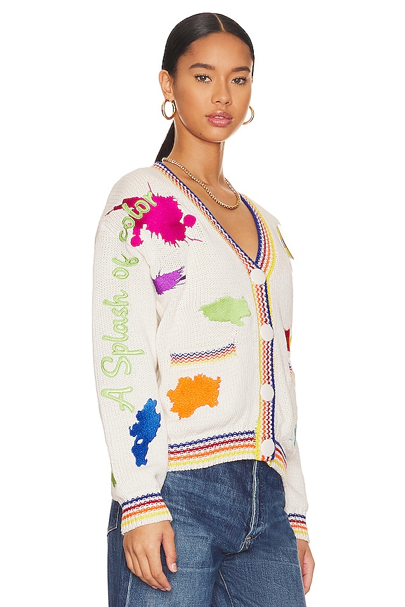 view 2 of 5 Paint Splatter Cardigan in White