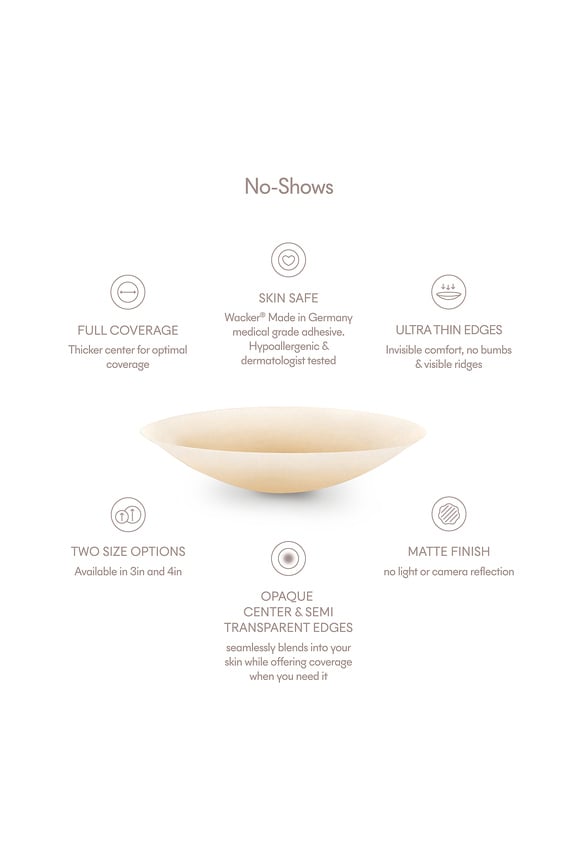 view 2 of 3 No-show Reusable Round Nipple Covers 3 Inch in No. 5