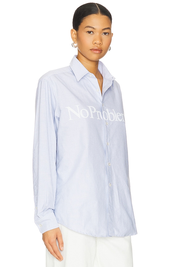 view 2 of 5 No Problemo Long Sleeve Stripe Shirt in Blue