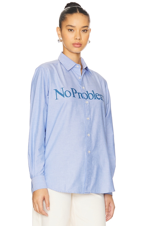 view 2 of 4 Oxford Long Sleeve Shirt in Blue