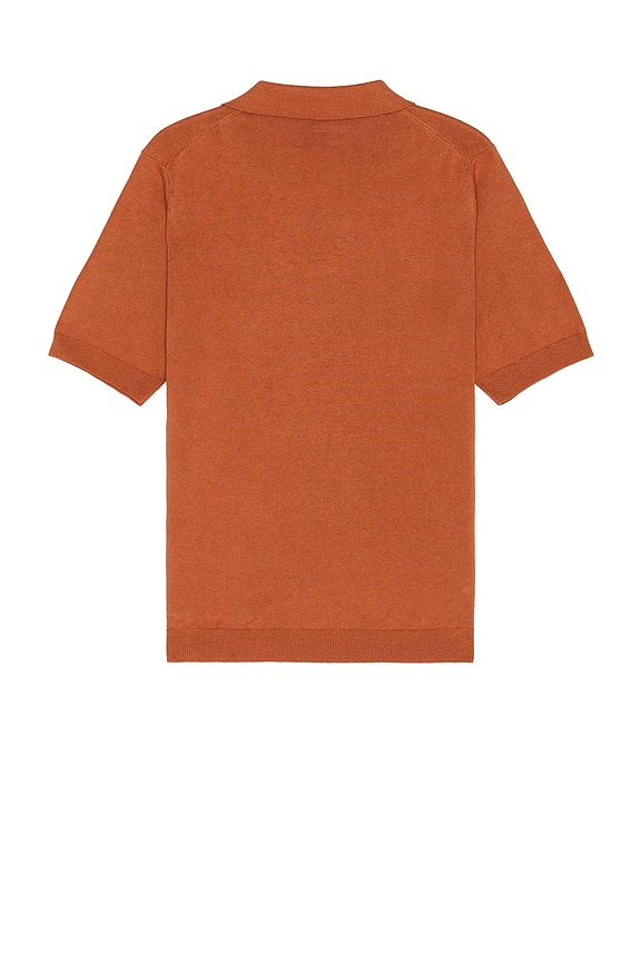 view 2 of 3 Leif Cotton Linen Polo in Red Clay