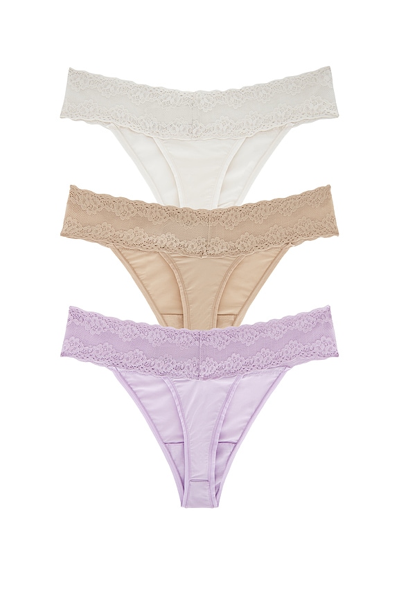 view 2 of 2 Bliss Perfection Classic Thong 3-pack in Calla Lilt, Coconut & Cafe