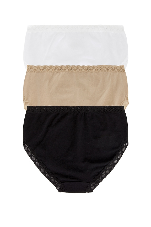 view 2 of 2 Bliss French Cut 3 Pack Panty in Black, Cafe & White
