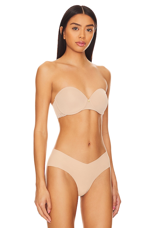 view 2 of 4 Pure Luxe Strapless Contour Underwire Bra in Cafe