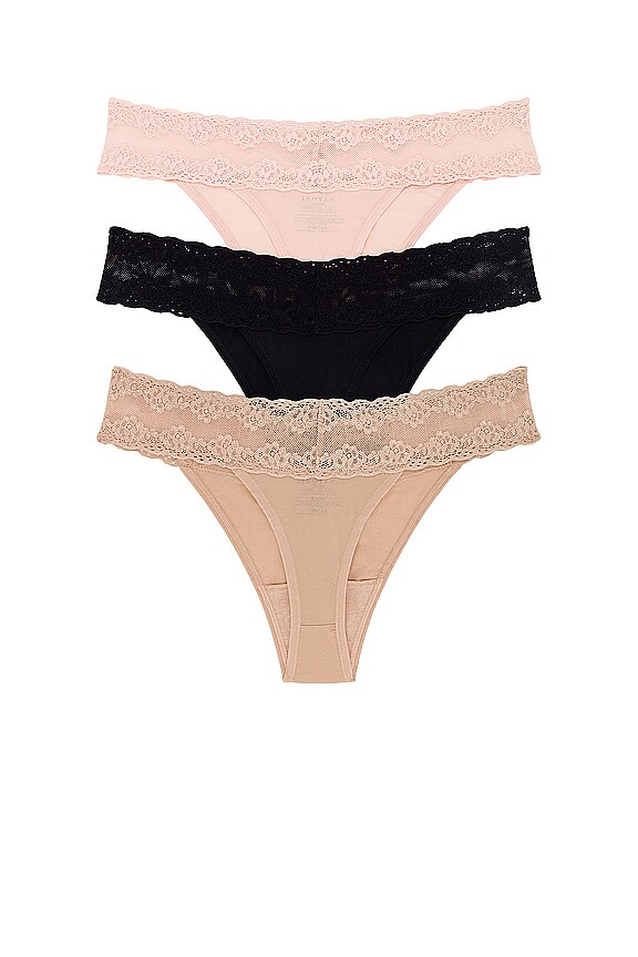 view 2 of 6 LOT DE STRINGS BLISS PERFECTION in Cameo Rose, Black, & Cafe