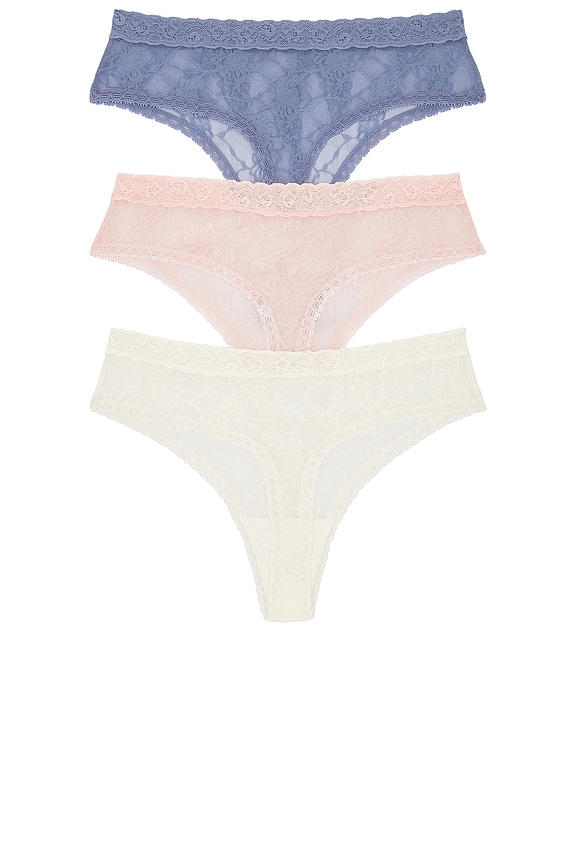 view 2 of 6 Bliss Allure 3 Pack Thong in Seashell in Seashell 3-Pack