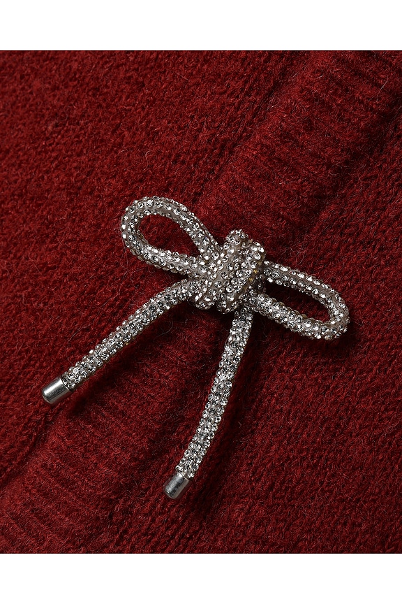 view 2 of 2 Kids Bow Cardigan in Ruby