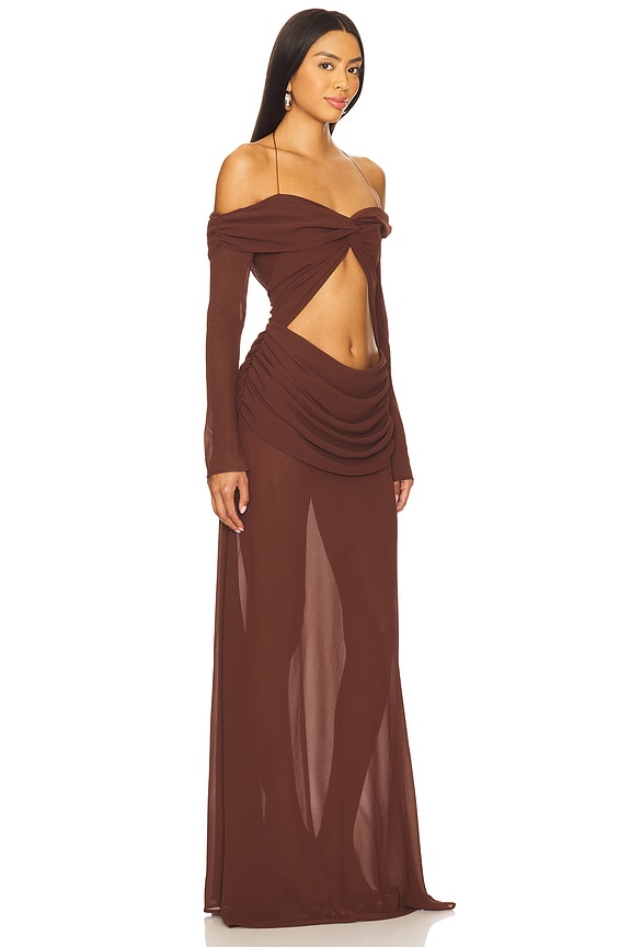 view 2 of 3 ROBE DE SOIRÉE EMILY in Espresso