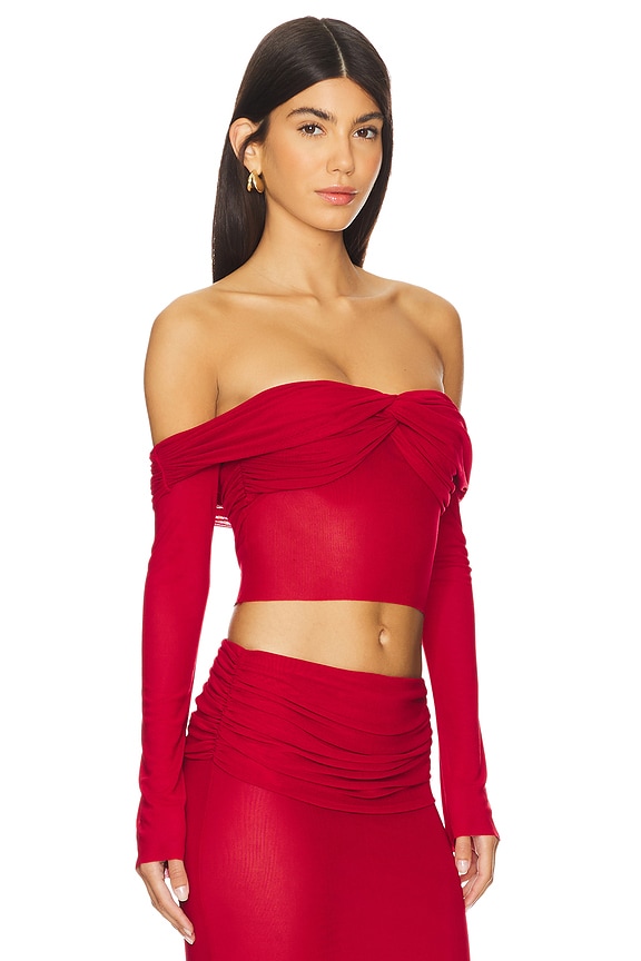 view 2 of 4 Charlotte Crop Top in Cherry