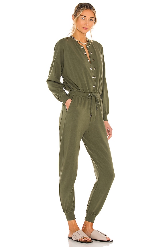 view 2 of 3 Dixie Baseball Jumpsuit in Dark Sage