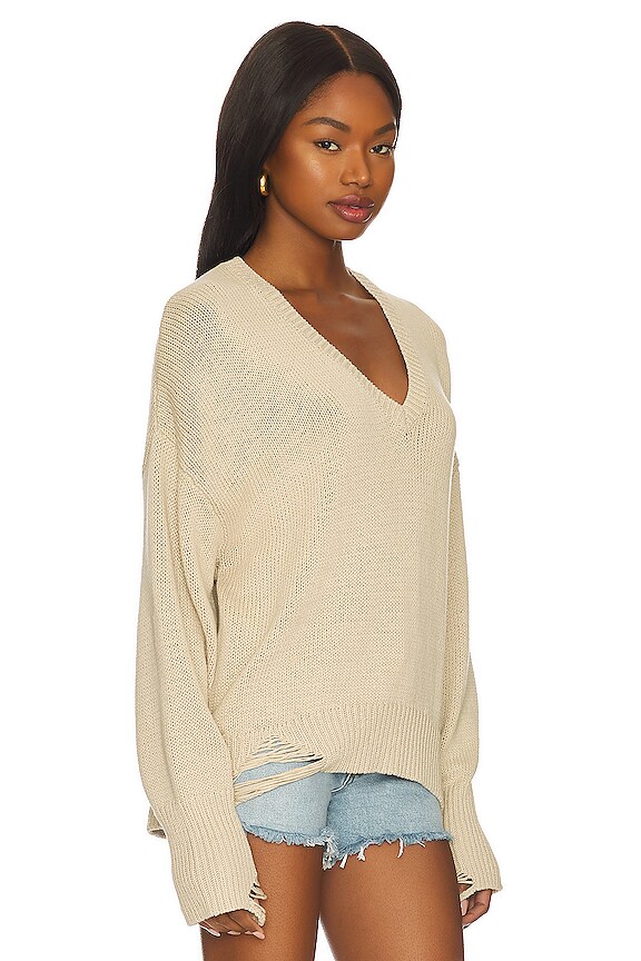 view 2 of 4 PULL GRACIE V NECK in Bone