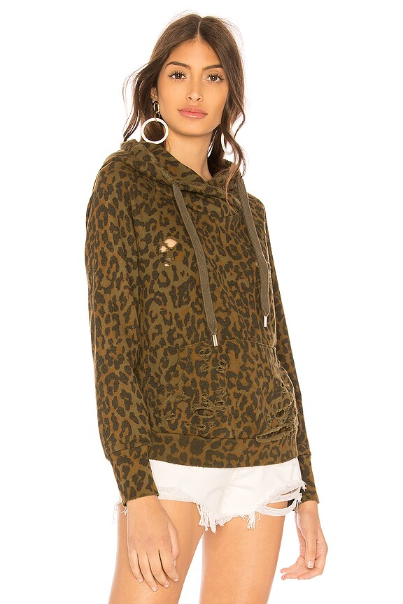 view 2 of 4 Lisse Hoodie in Green Leopard