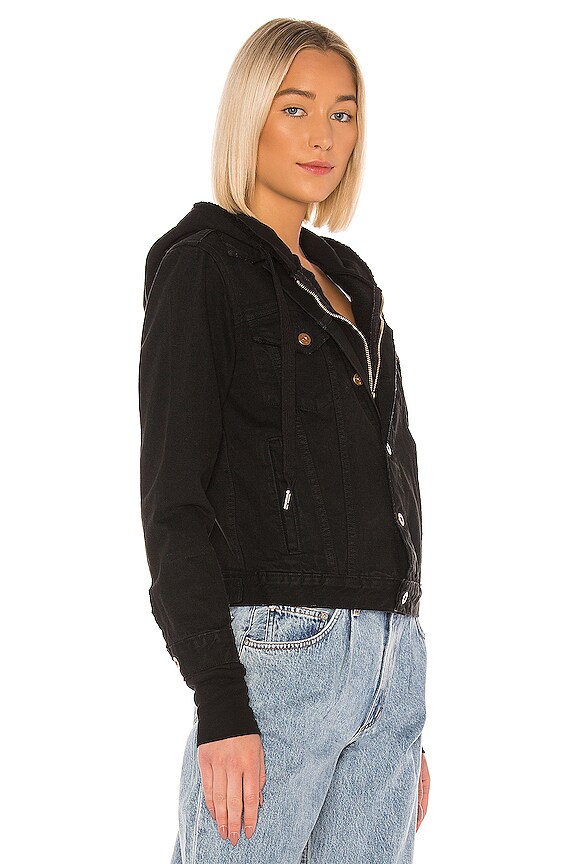 view 2 of 4 Nala Double Layer Zip Denim Jacket in Vintage Black
