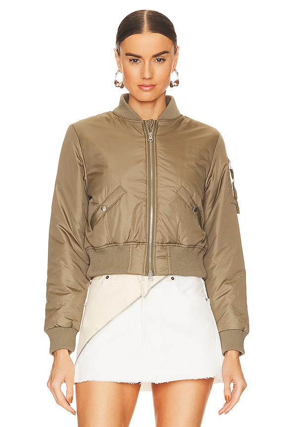 view 2 of 6 REYES 크롭 지퍼 봄버 in Army