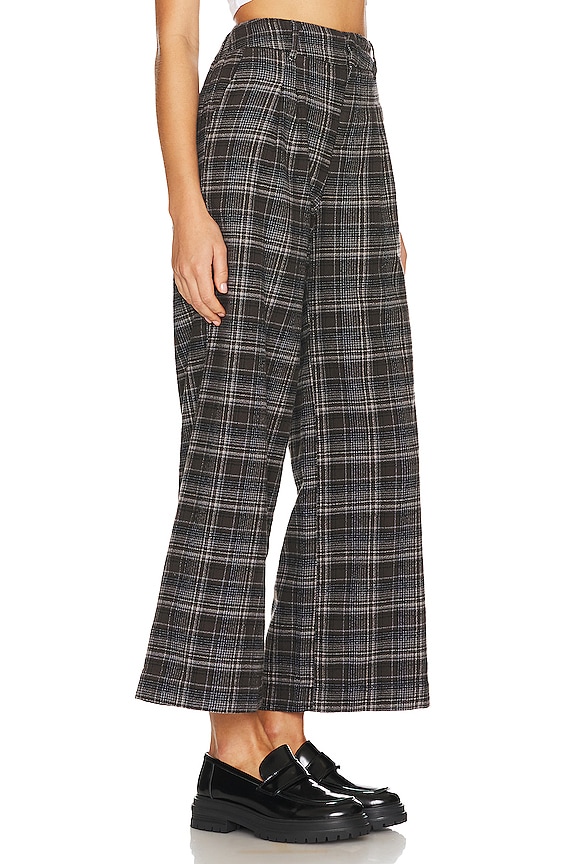 view 2 of 4 Santiago Mid Rise Wide Leg Pant in Brown Plaid
