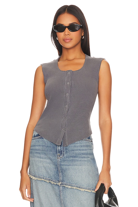 view 2 of 5 Lin Rib Snap Front Cardigan in Pigment Black