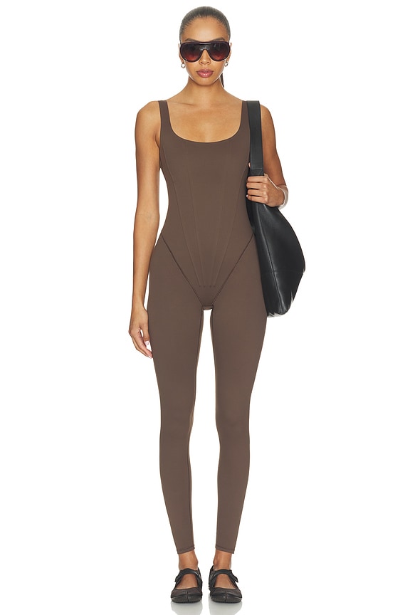view 1 of 3 BAÑADOR MATTE CORSET in Dark Sepia