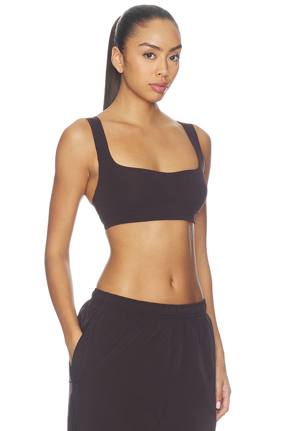 view 2 of 5 Squareneck Racerback Bra in Dark Roast
