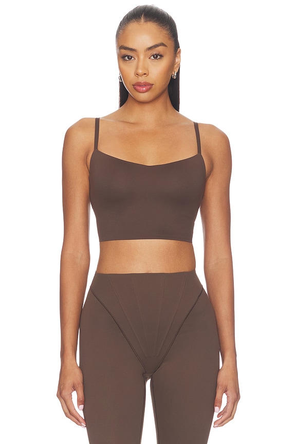 view 1 of 4 Matte Cami Bra in Dark Sepia