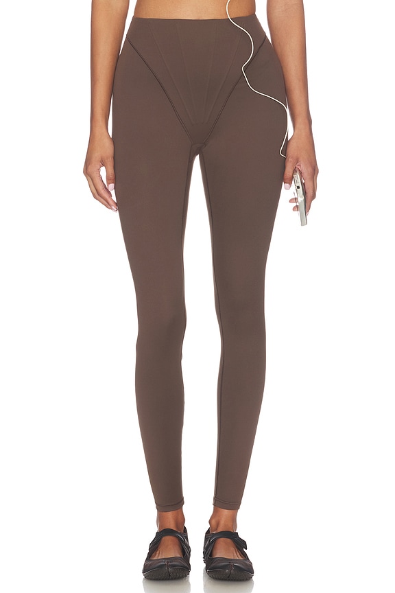 view 1 of 6 Matte Corset Leggings in Dark Sepia