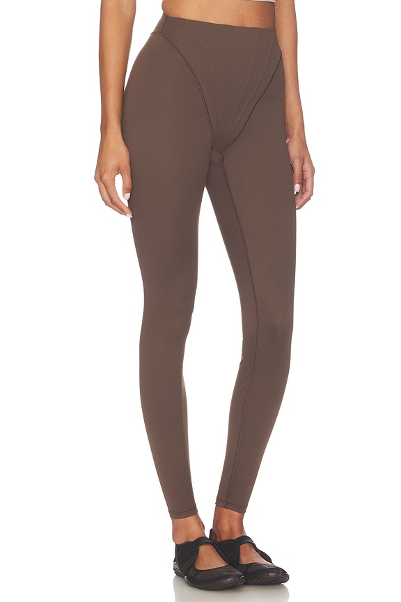 view 2 of 6 Matte Corset Leggings in Dark Sepia