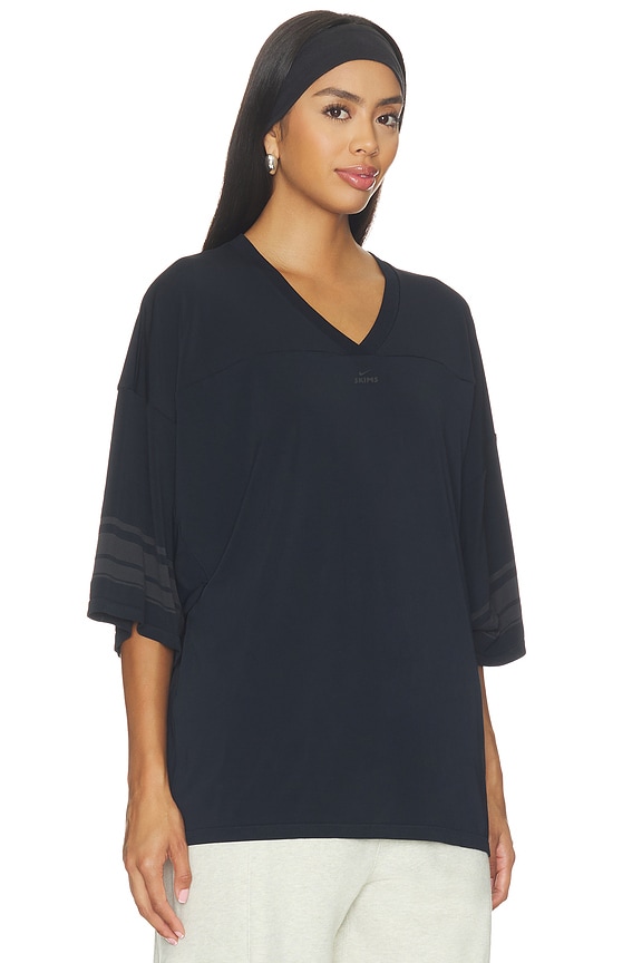 view 2 of 5 Stretch Knit V- Neck Top in Obsidian