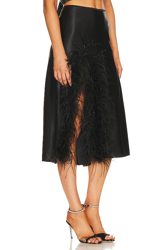 view 2 of 5 SAIA MIDI COM PLUMAS LAETITIA in Black