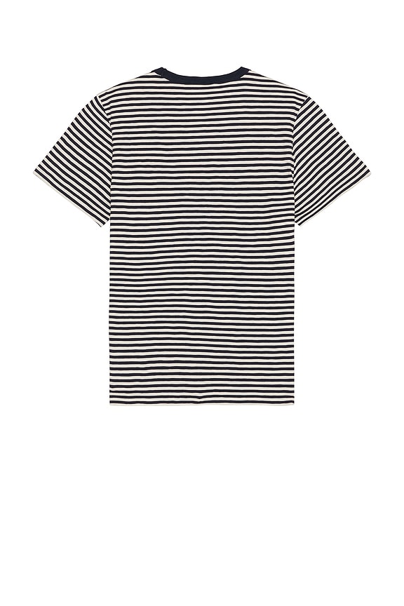 view 2 of 4 Roy Slub Stripe T-shirt in Blue & Off White