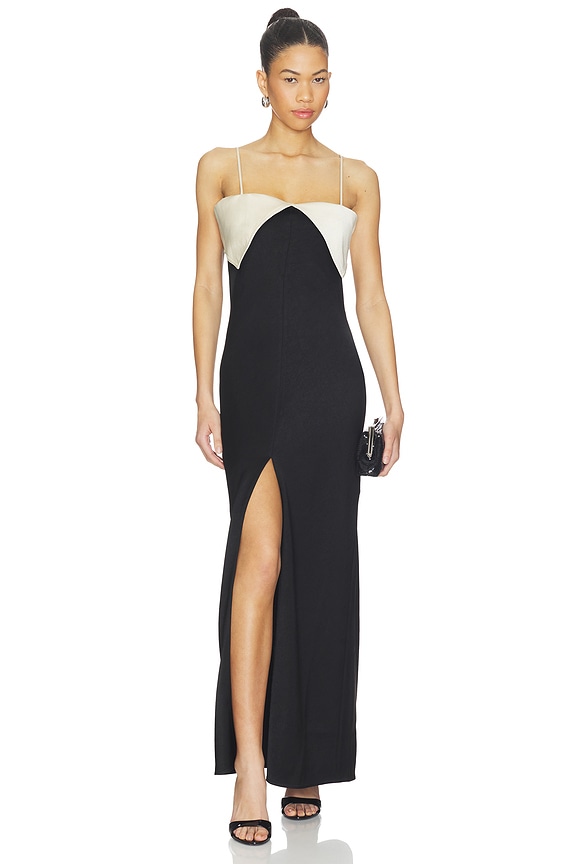 view 1 of 3 ROBE MAXI NELMA in Black & Ecru