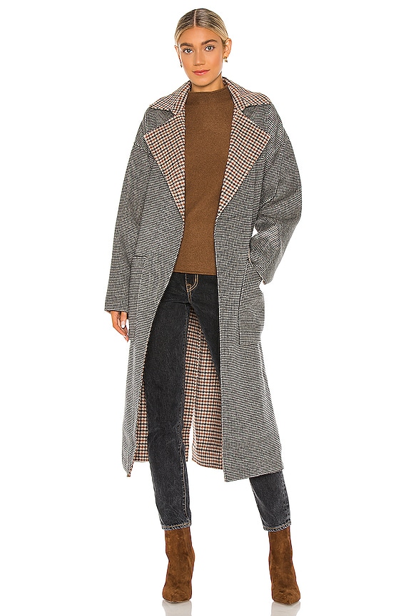 Nanushka Alamo Coat in Reversible Check | REVOLVE