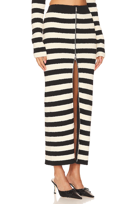 view 2 of 5 NIMA スカート in Creme & Off Black Stripe