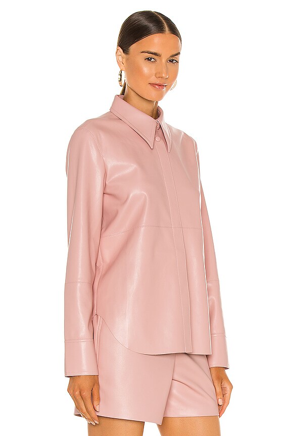 view 2 of 4 Naum Vegan Leather Shirt in Pink
