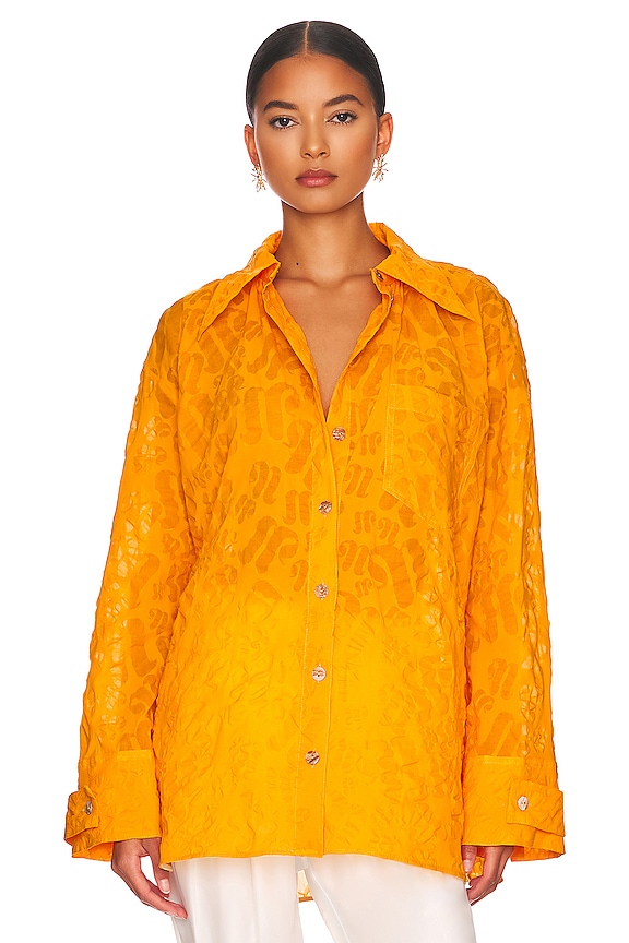 view 2 of 5 Leora Top in Orange Monogram