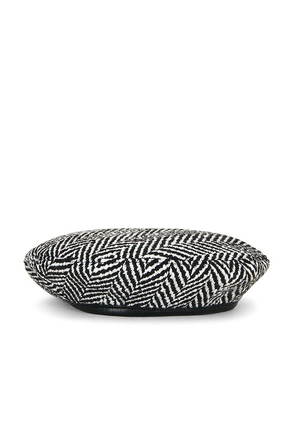 view 2 of 3 BÉRET SUITING CHEVRON BERET in Black Herringbone