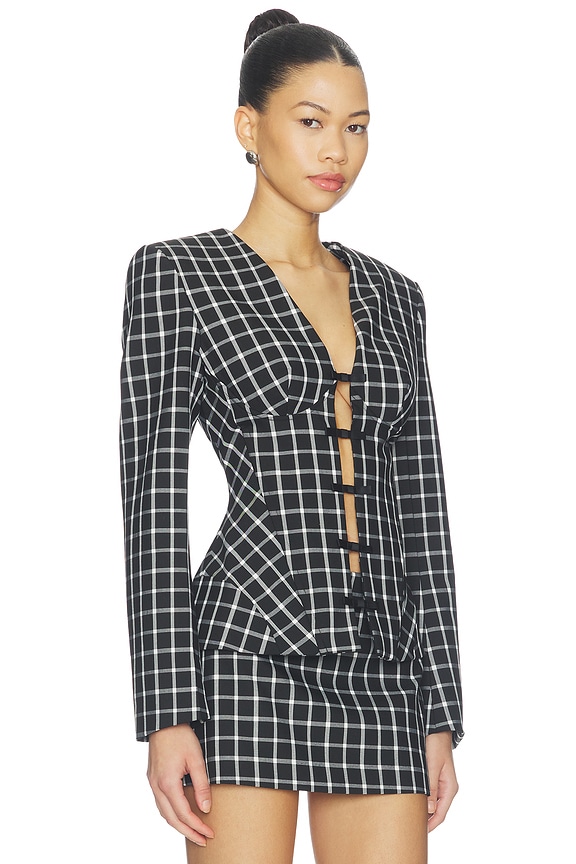 view 2 of 5 Large Check Suiting Blazer in Noir Plaid