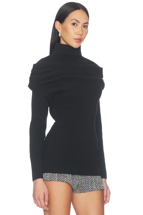 view 2 of 4 Draped Knit Top in Black