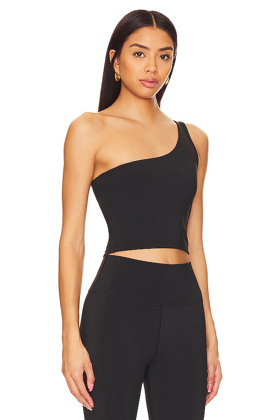 view 2 of 4 Paris One Shoulder Sports Bra in Caviar