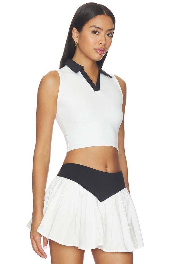 view 2 of 4 Ba?os Contrast Collar Sleeveless Top in Black & White in White & Black