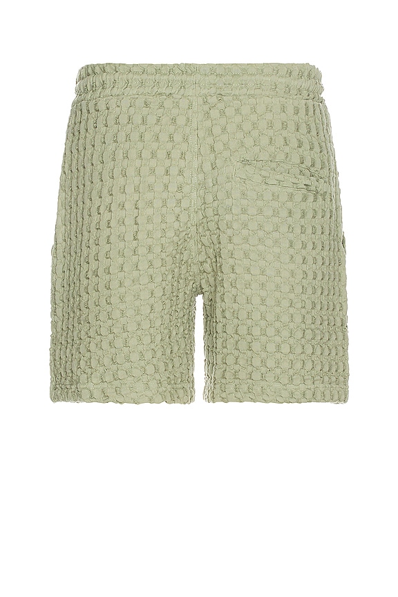 view 2 of 4 Dusty Green Porto Waffle Shorts in Green