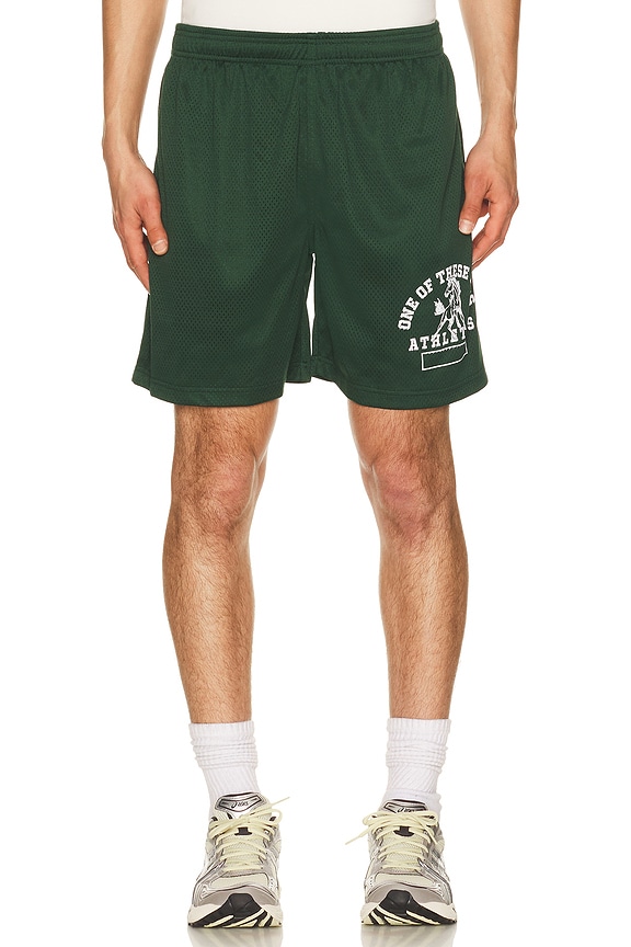 view 1 of 4 Mustang Athletics Mesh Shorts in Forest Green