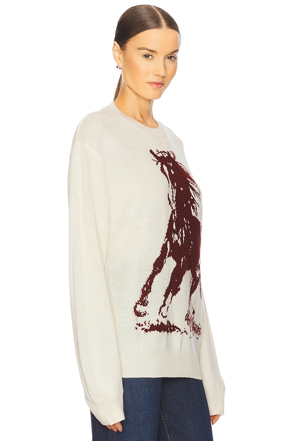 view 2 of 4 Running Horse Knit Sweater in Oatmeal