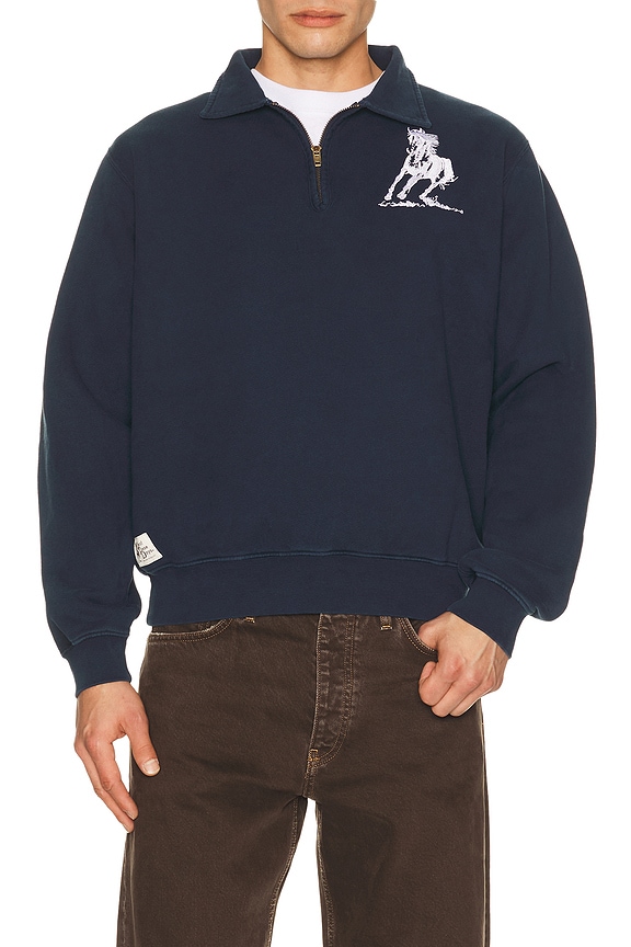 view 1 of 5 Running Horse Quarter Zip in Navy