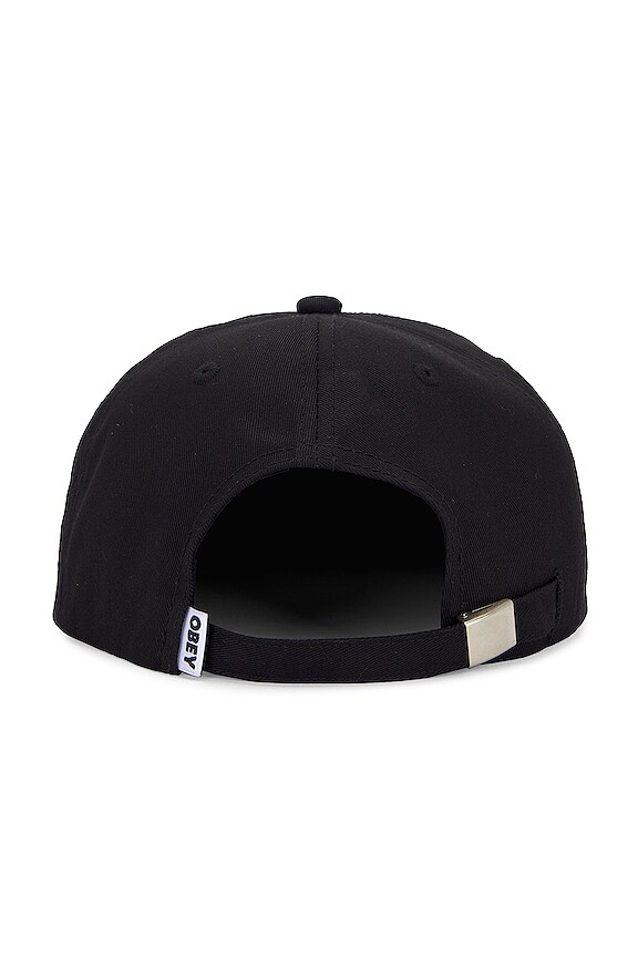 view 2 of 2 Icon Patch 6 Panel Strapback Hat in Black