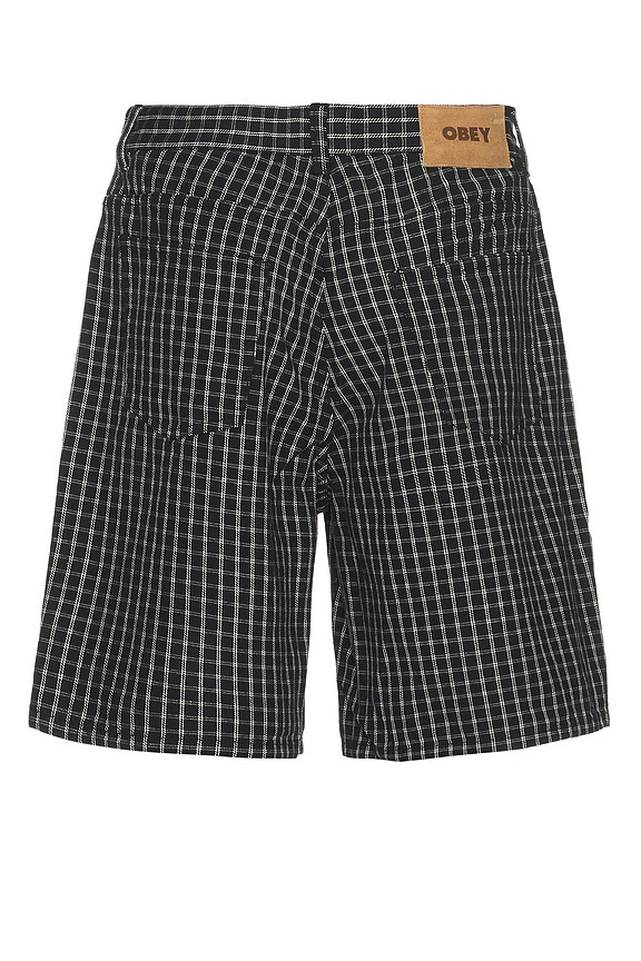 view 2 of 4 Plaid Baggy Denim Shorts in Black Multi