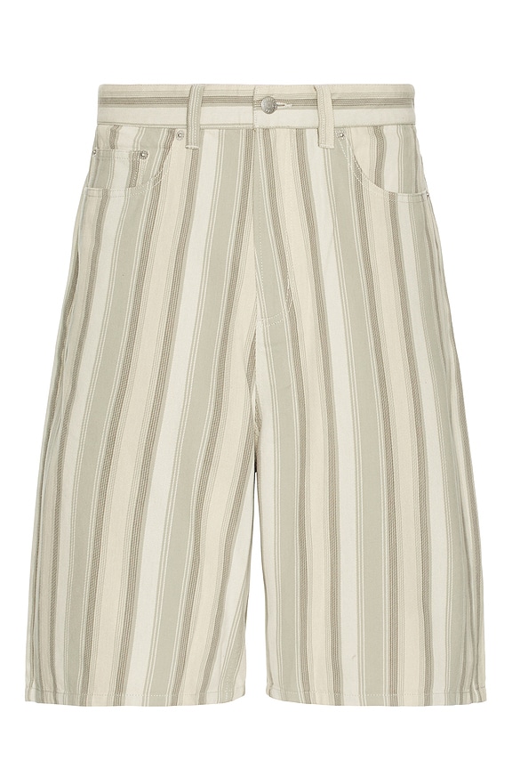 view 1 of 3 Baja Stripe Baggy Denim Shorts in Dried Sage