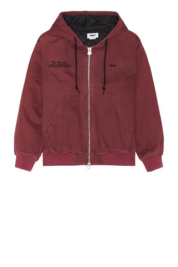 view 2 of 4 후디 in Wine Faded Wash