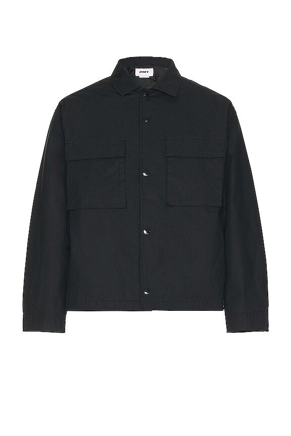 Obey National Shirt Jacket in Black | REVOLVE