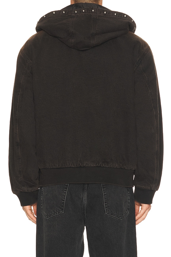 view 2 of 5 Studded Zip Up Jacket in Black Rust Wash