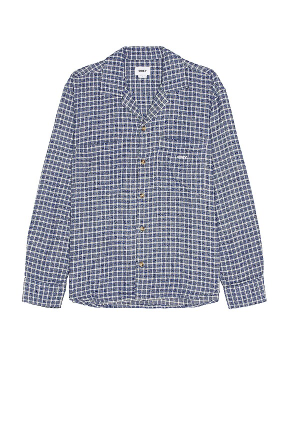 view 1 of 5 Bigwig Micro Plaid Woven Shirt in Silver Grey Multi