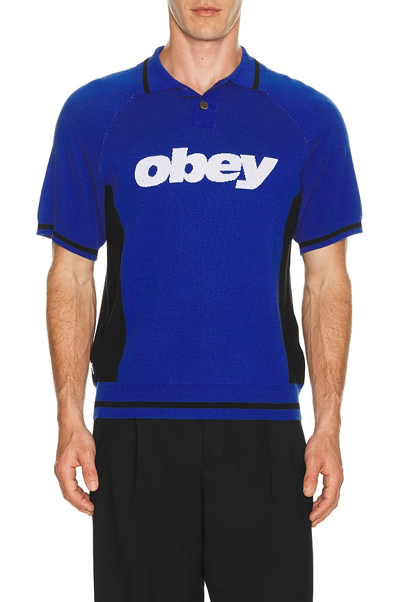 view 1 of 4 Sport Knitted Polo in Blue Multi